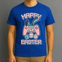 Happy Easter Bunny Game Controller T-Shirt thumb 3