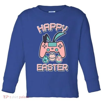 Happy Easter Bunny Game Controller Toddler Long Sleeve