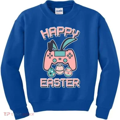 Happy Easter Bunny Game Controller Kids Sweatshirt