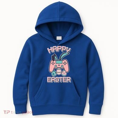 Happy Easter Bunny Game Controller Kids Hoodie