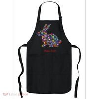 Happy Easter Bunny Rabbit Flowers Logo Apron thumb 0