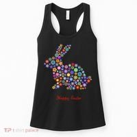 Happy Easter Bunny Rabbit Flowers Logo Women's Tank Top thumb 0