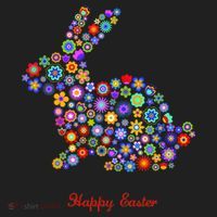 Happy Easter Bunny Rabbit Flowers Logo Hat thumb 2
