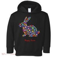Happy Easter Bunny Rabbit Flowers Logo Toddler Hoodie thumb 0