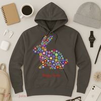 Happy Easter Bunny Rabbit Flowers Logo Hoodie thumb 3