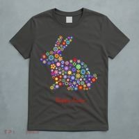 Happy Easter Bunny Rabbit Flowers Logo T-Shirt thumb 5