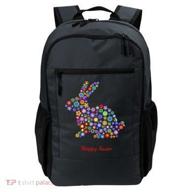 Happy Easter Bunny Rabbit Flowers Logo Backpack