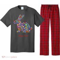 Happy Easter Bunny Rabbit Flowers Logo Pajama Set thumb 0
