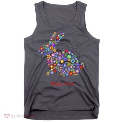 Happy Easter Bunny Rabbit Flowers Logo Tank Top