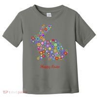 Happy Easter Bunny Rabbit Flowers Logo Toddler T-Shirt thumb 0