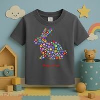 Happy Easter Bunny Rabbit Flowers Logo Toddler T-Shirt thumb 3