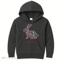 Happy Easter Bunny Rabbit Flowers Logo Kids Hoodie thumb 0