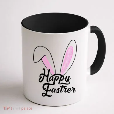 Happy Easter Cute Bunny Ears Coffee Mug back