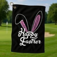 Happy Easter Cute Bunny Ears Golf Towel thumb 1