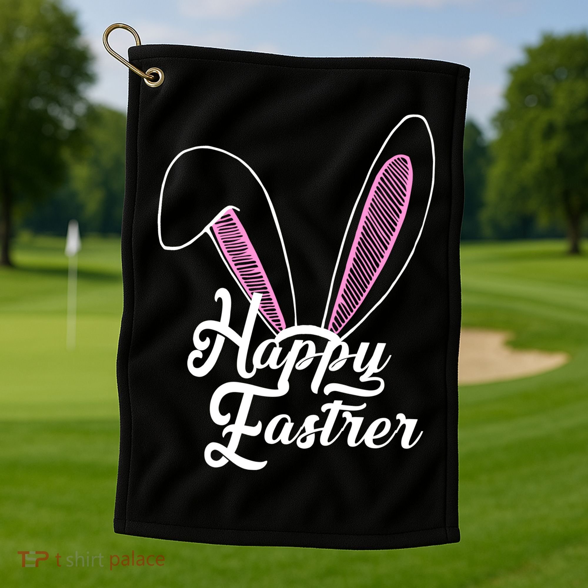 Happy Easter Cute Bunny Ears Golf Towel
