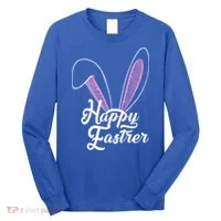 Happy Easter Cute Bunny Ears Long Sleeve Shirt thumb 0