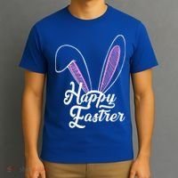 Happy Easter Cute Bunny Ears T-Shirt thumb 3