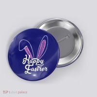 Happy Easter Cute Bunny Ears Button thumb 0