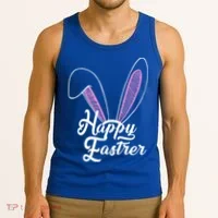 Happy Easter Cute Bunny Ears Tank Top thumb 3