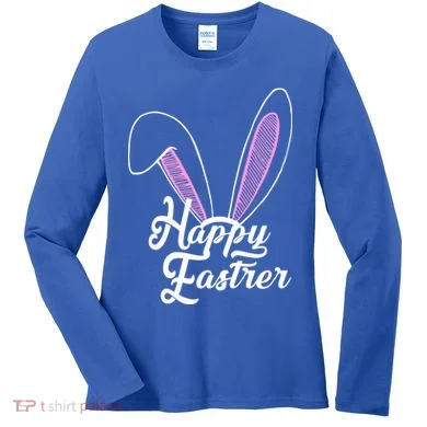 Happy Easter Cute Bunny Ears Women's Long Sleeve Shirt