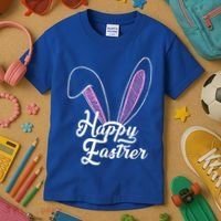 Happy Easter Cute Bunny Ears Kids T-Shirt thumb 3