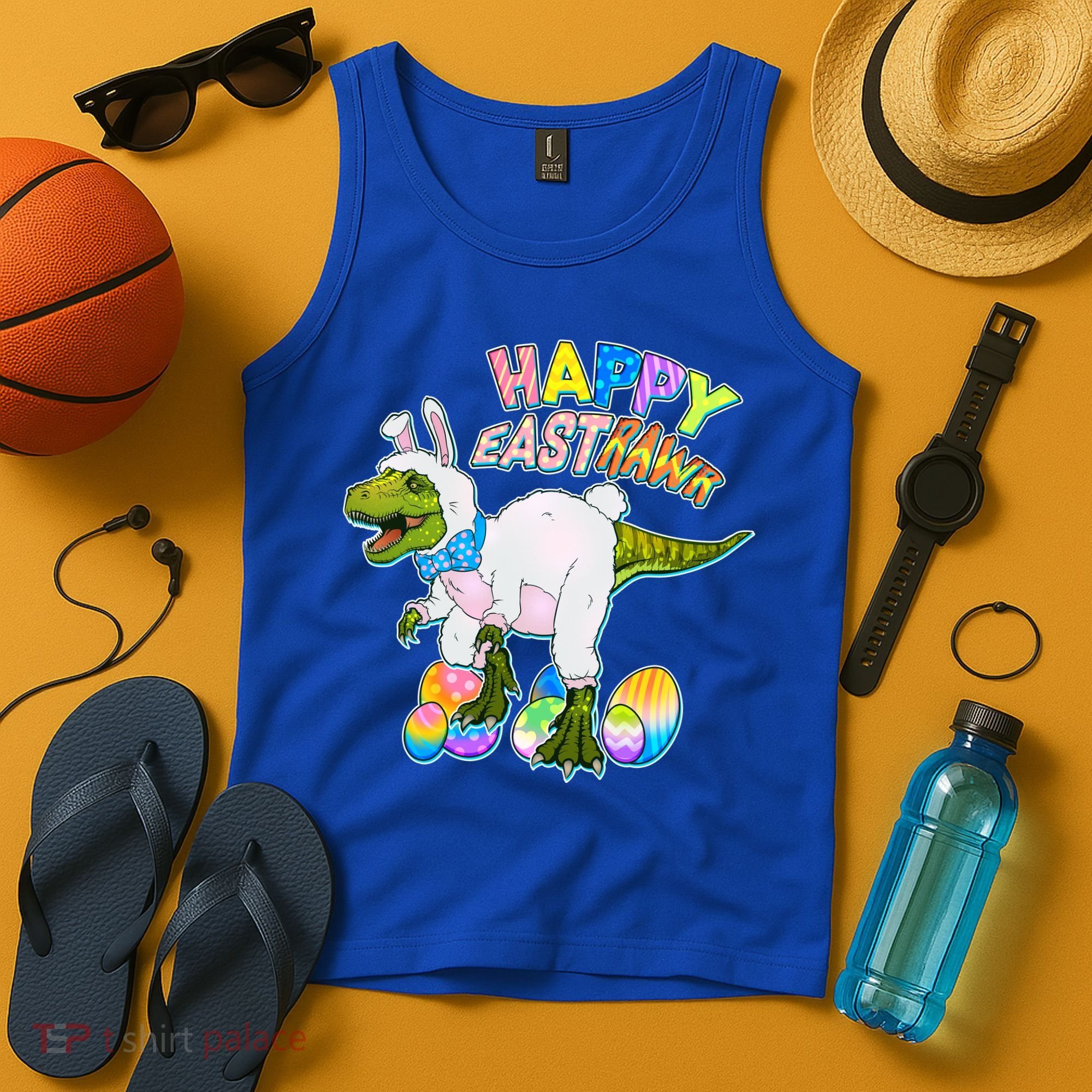 Happy Easter EastRawr T-Rex Tank Top