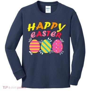 Happy Easter Eggs Kids Long Sleeve Shirt