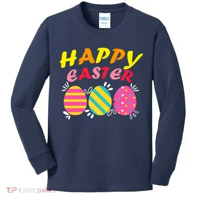 Happy Easter Eggs Kids Long Sleeve Shirt