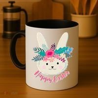 Happy Easter Flower Bunny Coffee Mug thumb 4