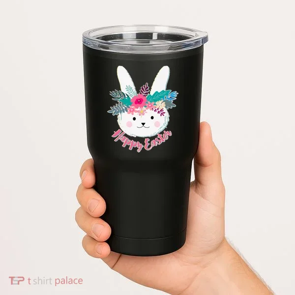 Happy Easter Flower Bunny Tumbler