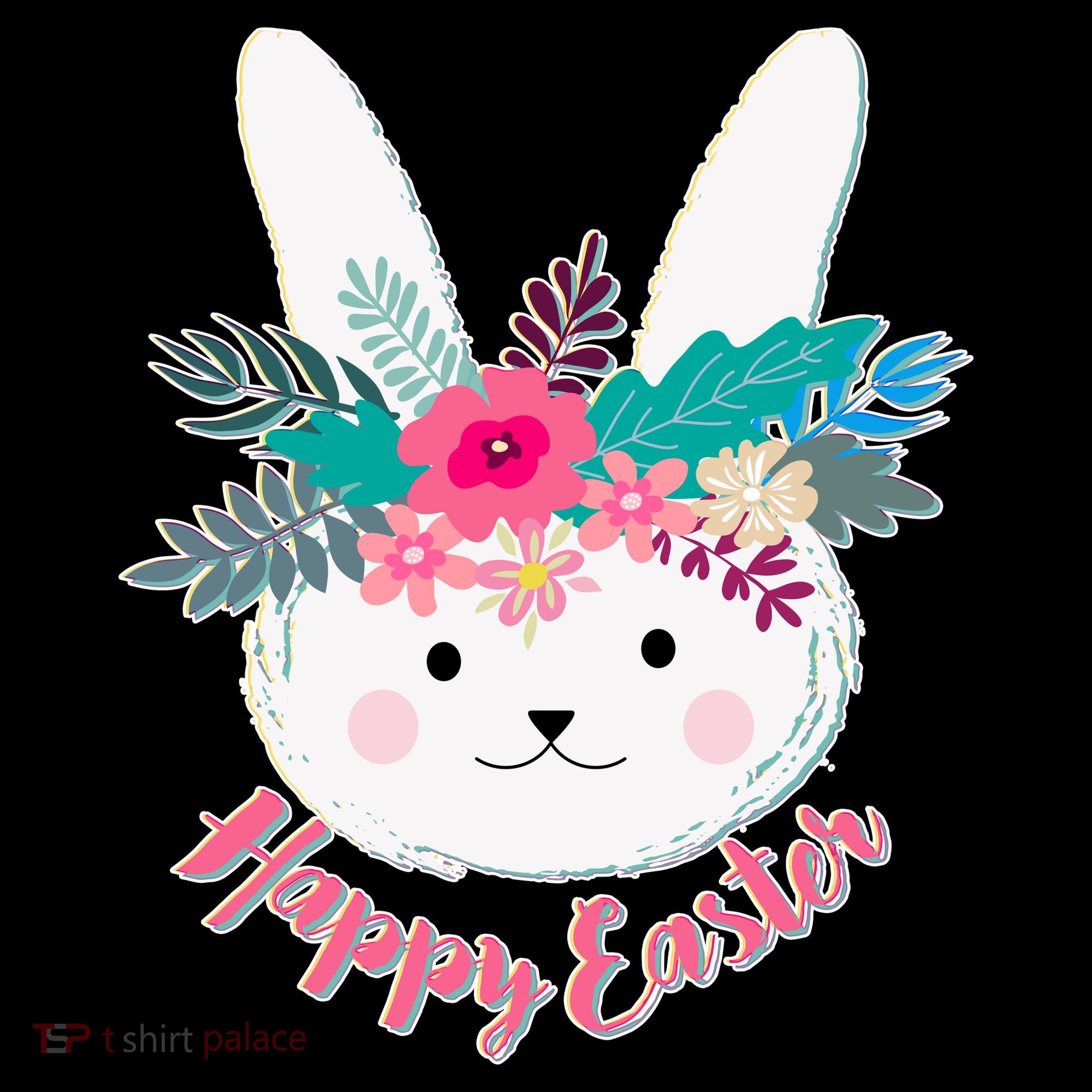 Happy Easter Flower Bunny Ornament