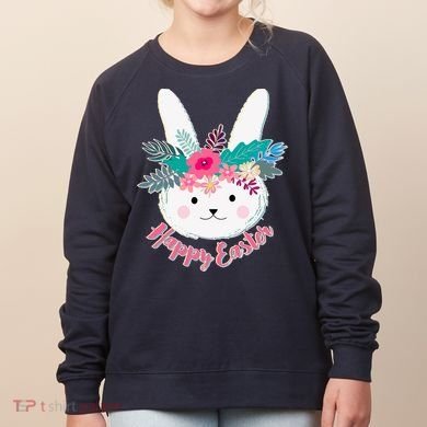 Happy Easter Flower Bunny Women's Sweatshirt