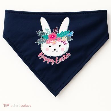 Happy Easter Flower Bunny USA-Made Doggie Bandana