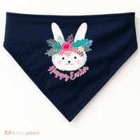 Happy Easter Flower Bunny USA-Made Doggie Bandana thumb 0