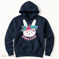 Happy Easter Flower Bunny Hoodie thumb 0