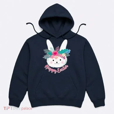 Happy Easter Flower Bunny Hoodie
