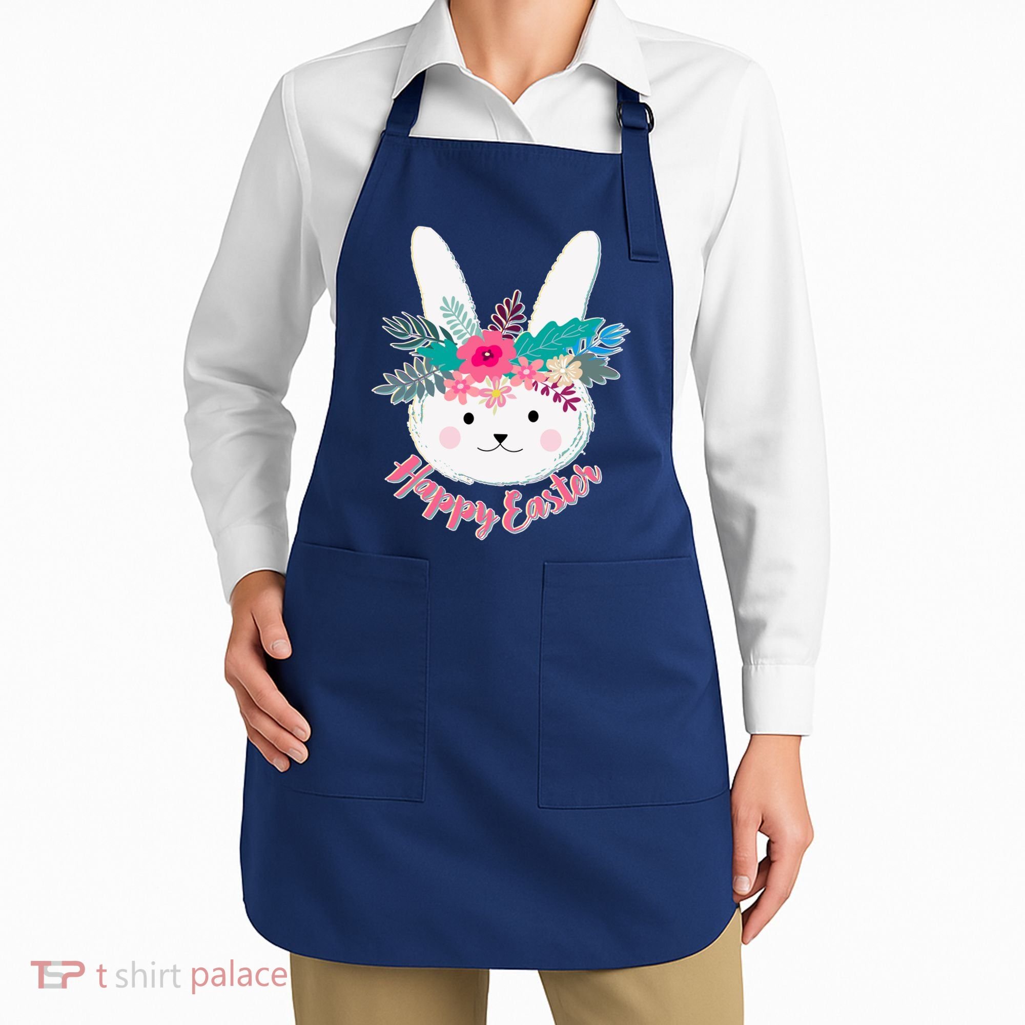 Happy Easter Flower Bunny Apron