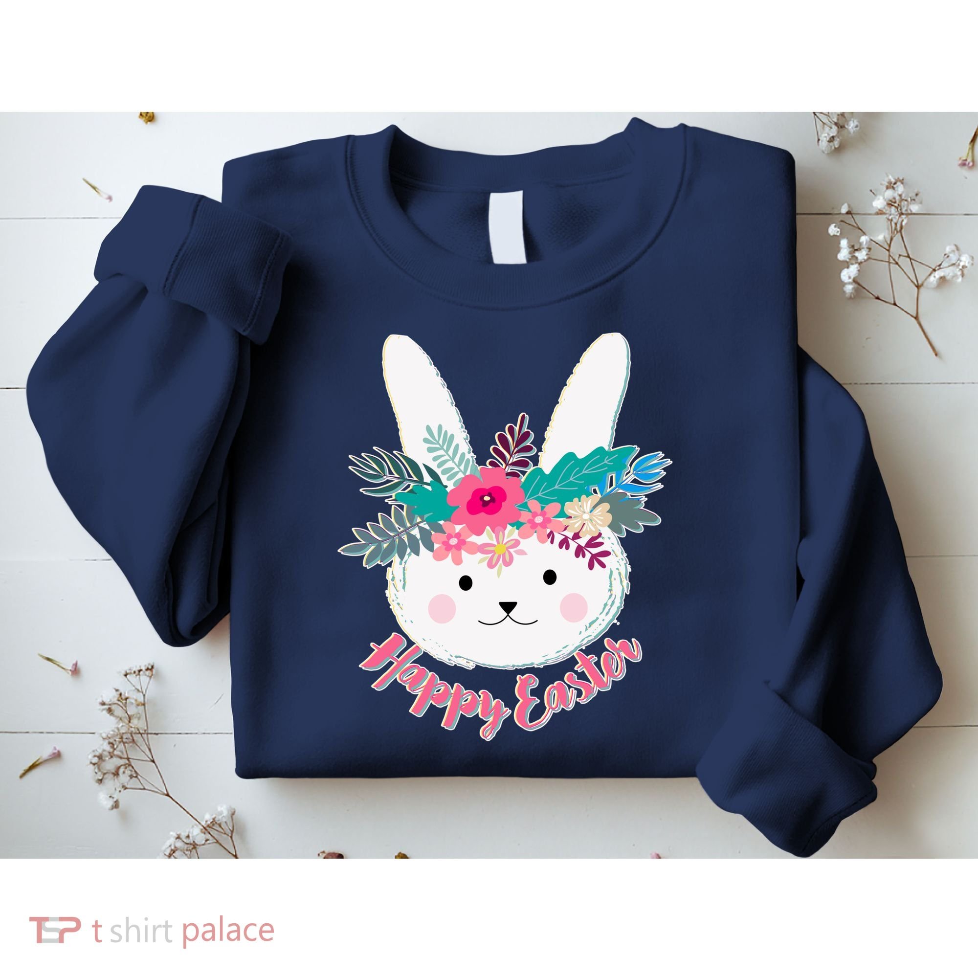 Happy Easter Flower Bunny Sweatshirt