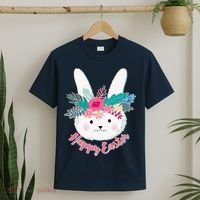 Happy Easter Flower Bunny T-Shirt thumb 2