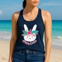 Happy Easter Flower Bunny Women's Tank Top thumb 2