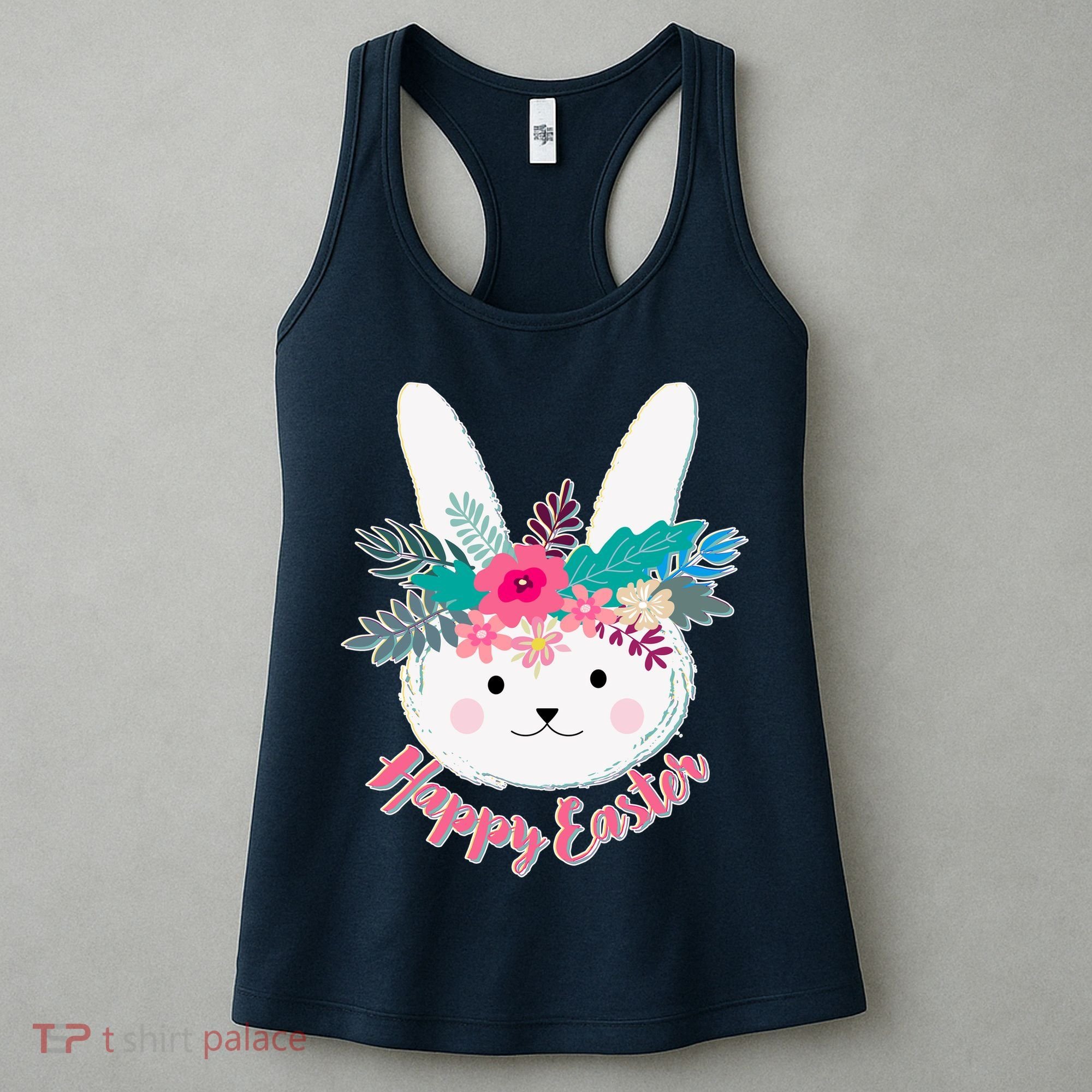 Happy Easter Flower Bunny Women's Tank Top