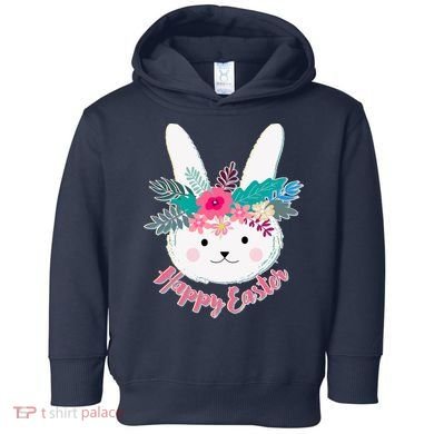 Happy Easter Flower Bunny Toddler Hoodie