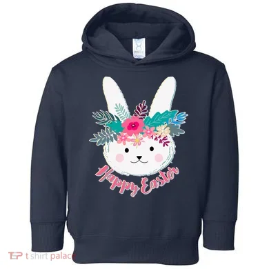 Happy Easter Flower Bunny Toddler Hoodie