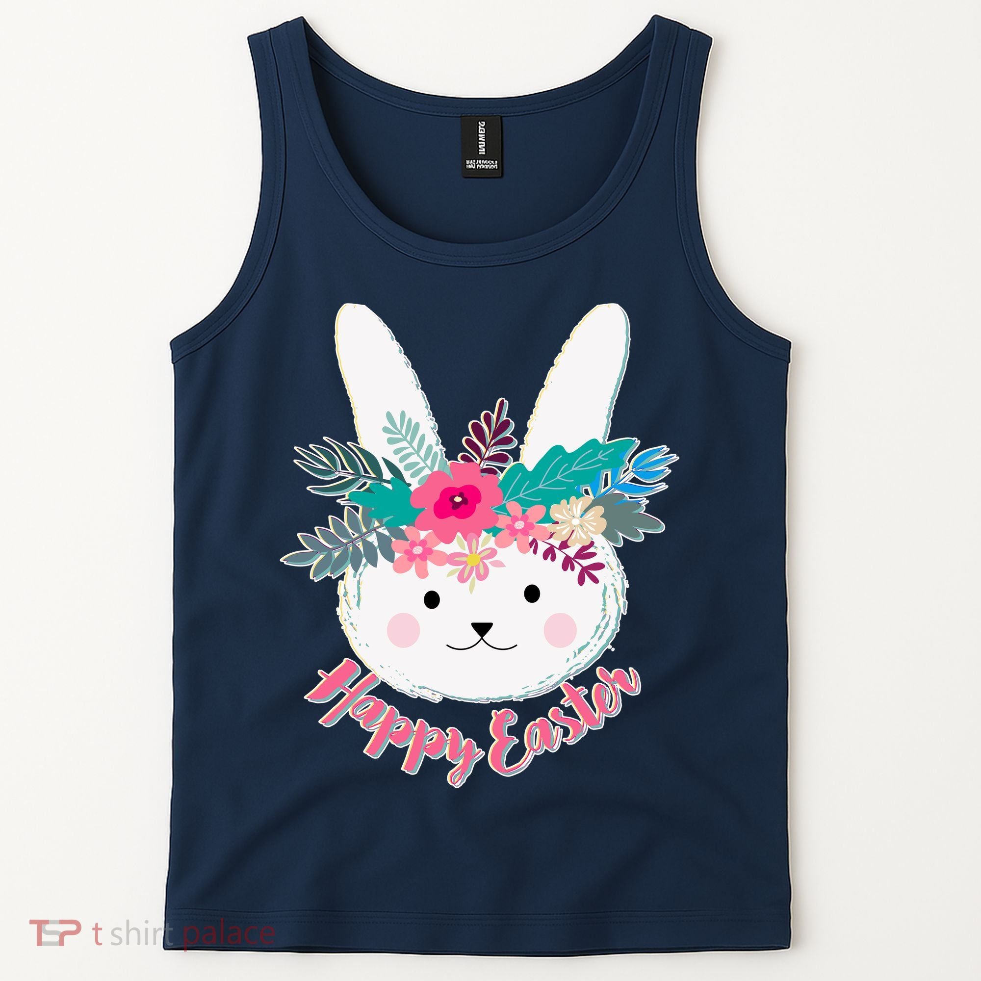 Happy Easter Flower Bunny Tank Top