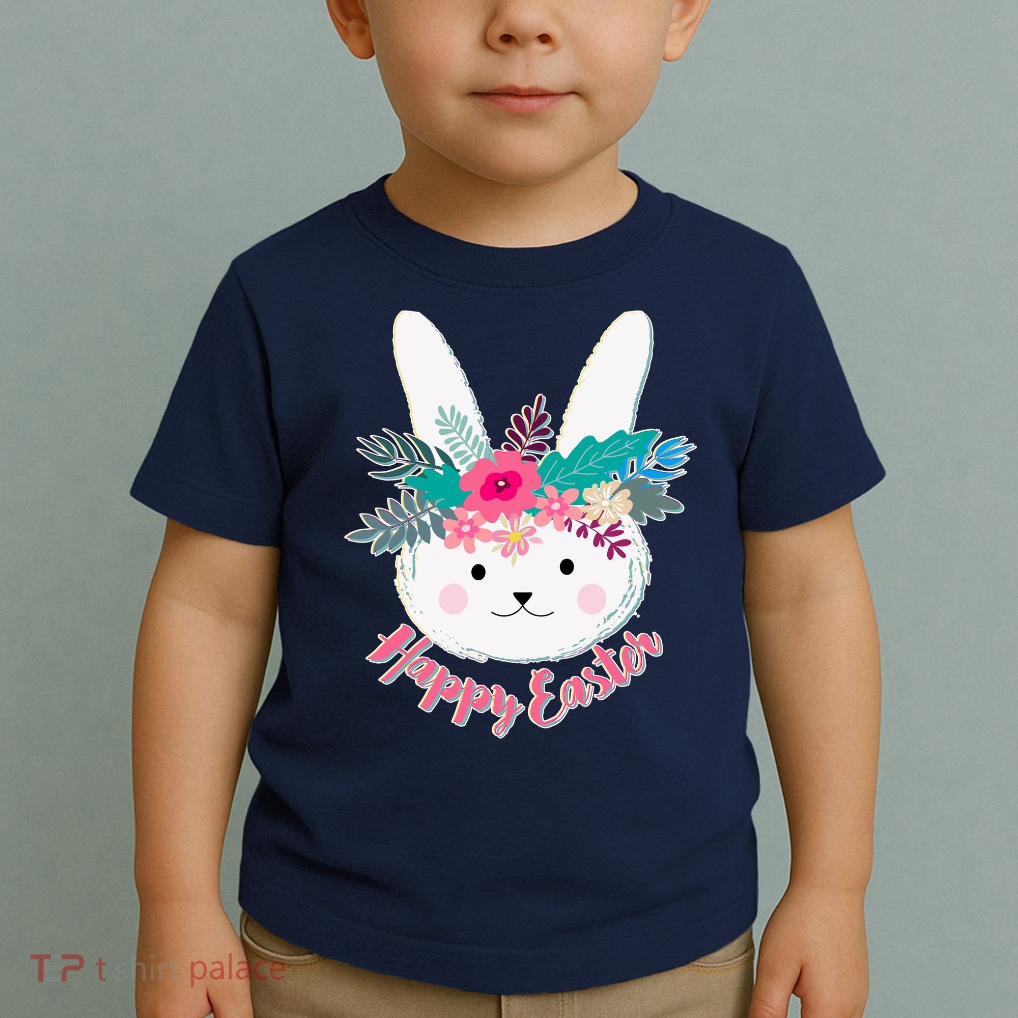 Happy Easter Flower Bunny Toddler T-Shirt