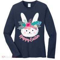 Happy Easter Flower Bunny Women's Long Sleeve Shirt thumb 0