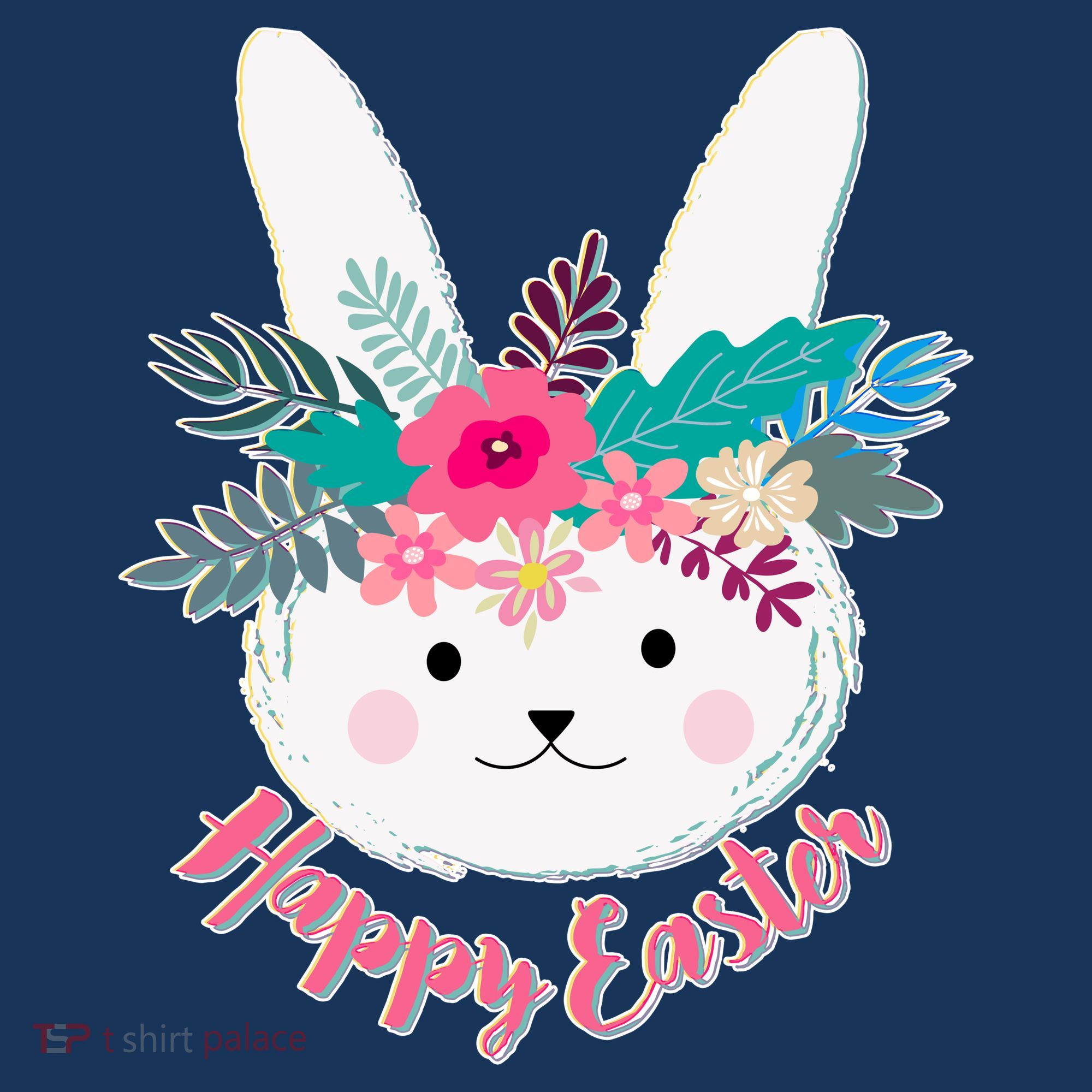 Happy Easter Flower Bunny Women's Long Sleeve Shirt