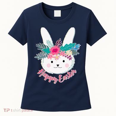 Happy Easter Flower Bunny Women's T-Shirt