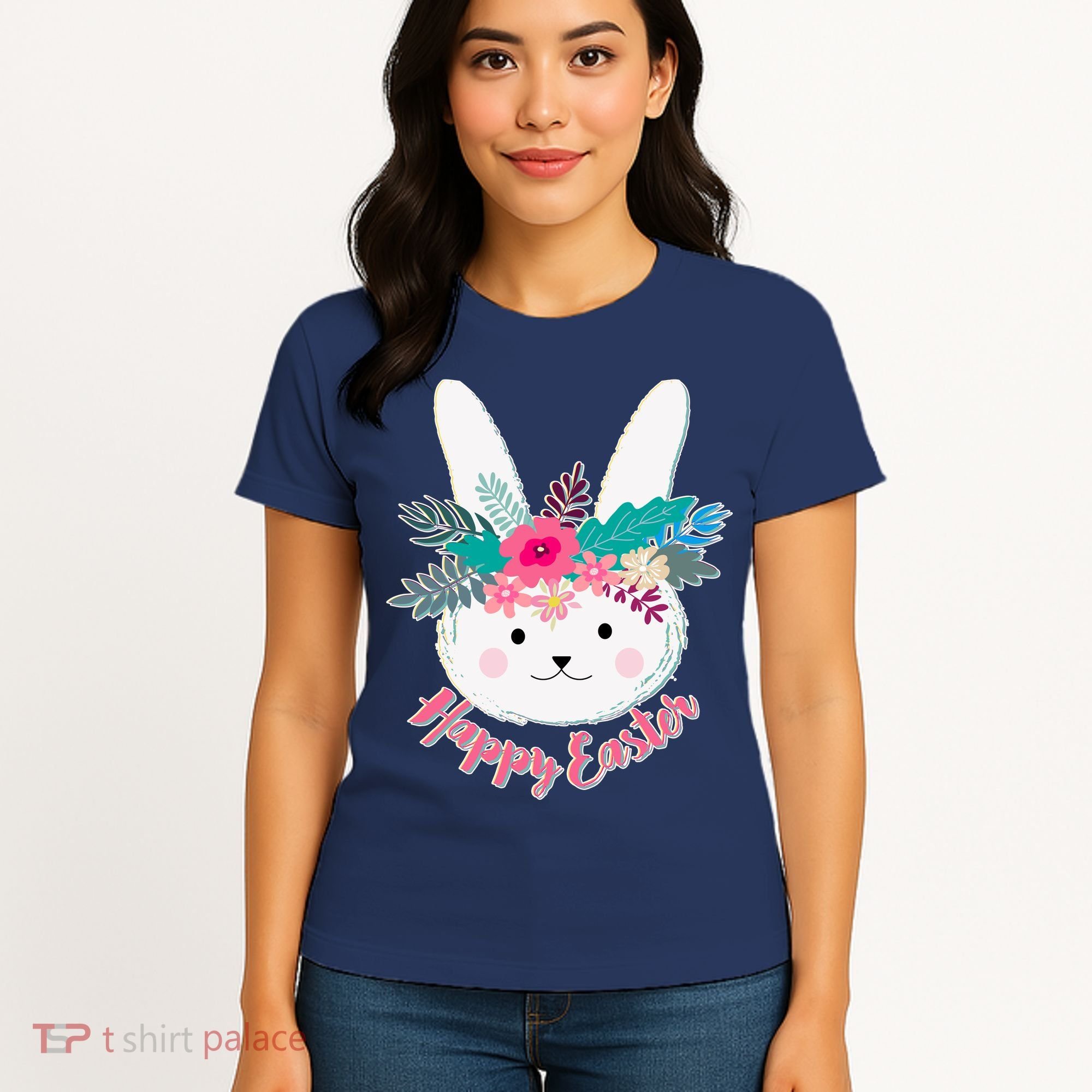 Happy Easter Flower Bunny Women's T-Shirt
