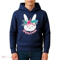 Happy Easter Flower Bunny Kids Hoodie thumb 4